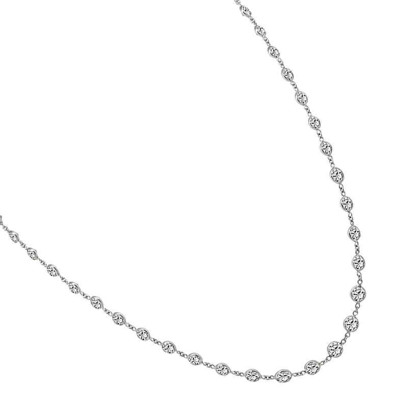 Estate 9.95ct Diamond By The Yard Necklace