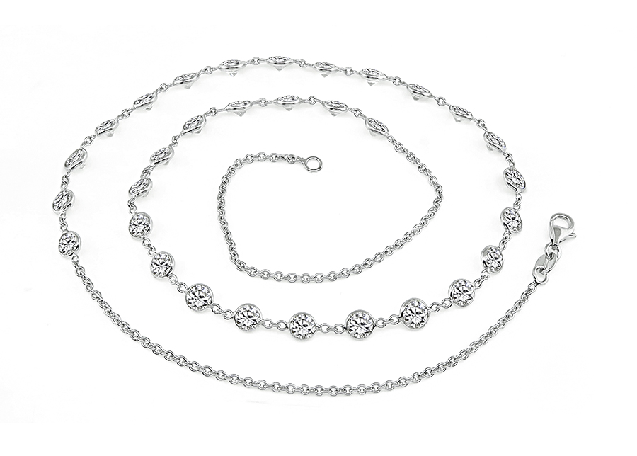 Estate 9.95ct Diamond By The Yard Necklace