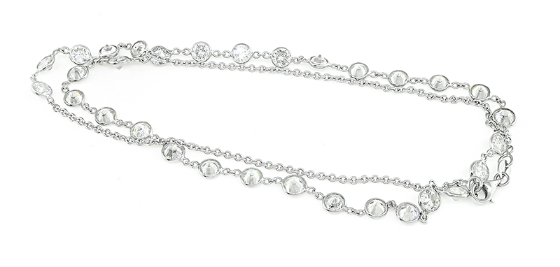 Estate 9.95ct Diamond By The Yard Necklace