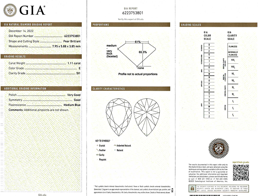 Estate GIA Certified 1.11ct Diamond Engagement Ring