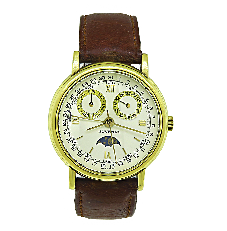 Estate Juvenia Automatic Yellow Gold Watch