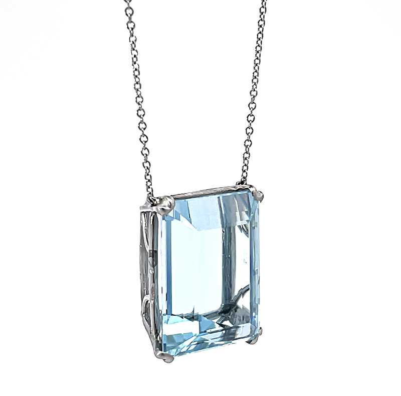 Estate 20.00ct Aquamarine Pendant Necklace