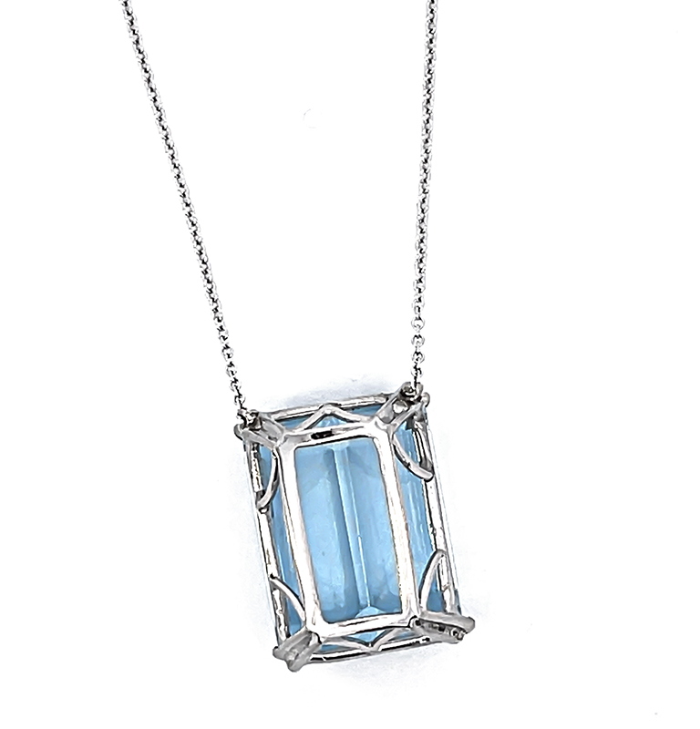 Estate 20.00ct Aquamarine Pendant Necklace