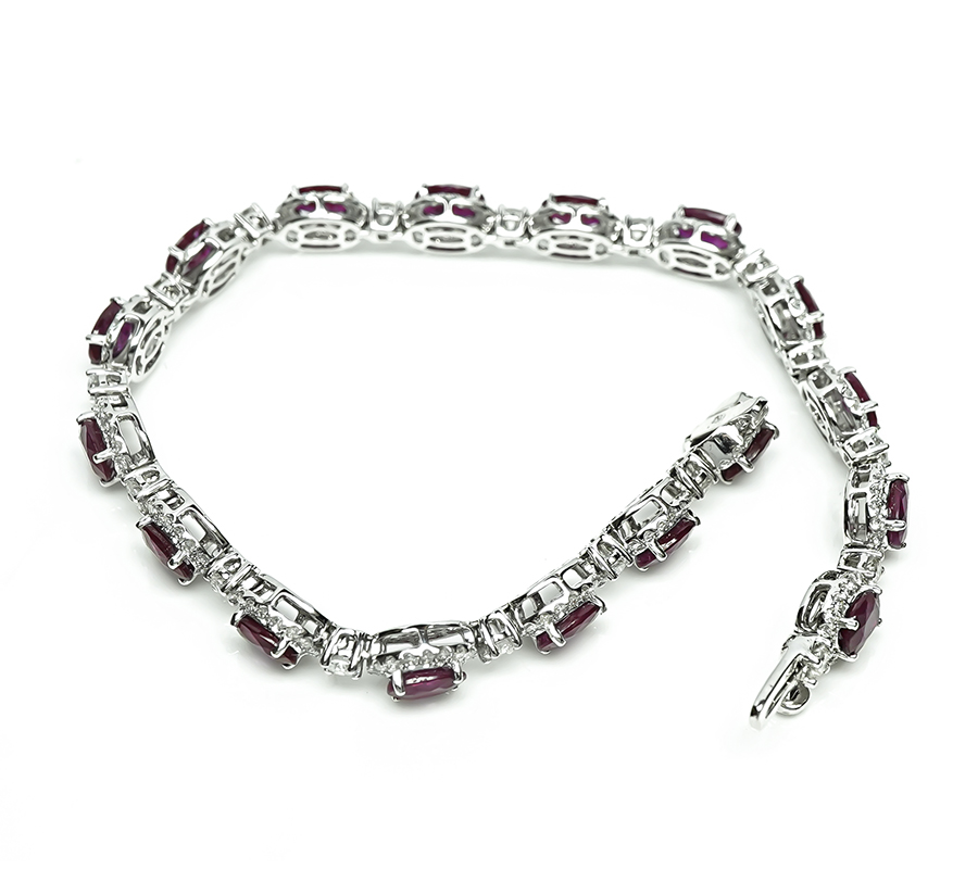 Estate 9.59ct Burma Ruby 1.79ct Diamond Bracelet