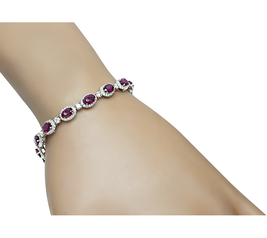 Estate 9.59ct Burma Ruby 1.79ct Diamond Bracelet