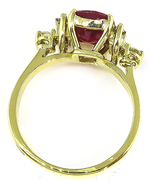 Estate 2.03ct Burma Ruby Diamond Engagement Ring