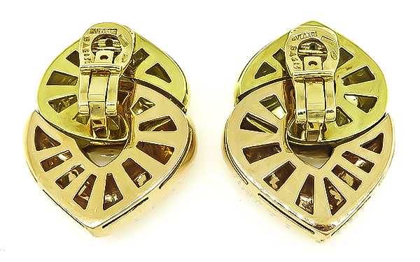 Estate Bvlgari Two Tone Yellow and Pink Gold Earrings