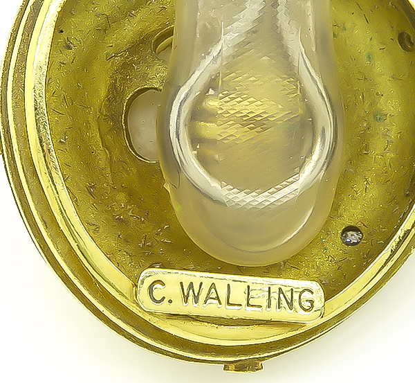 Estate C. Walling Pearl 0.50ct Diamond Earrings