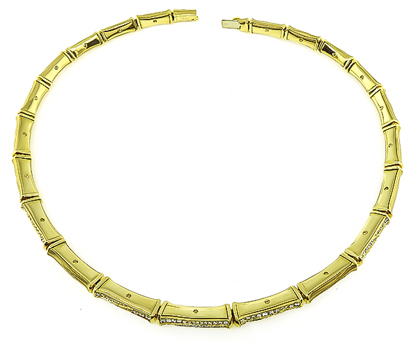 Estate Cartier 5.00ct Diamond Bamboo Necklace