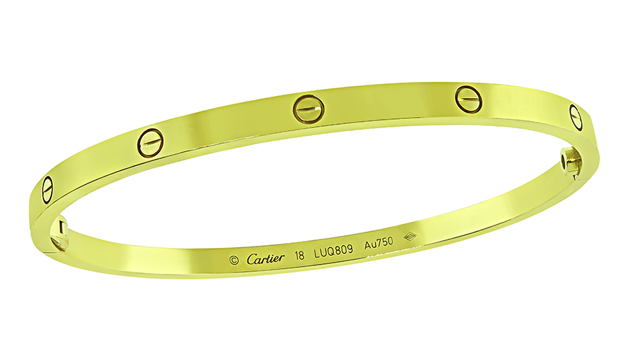 Estate Cartier Yellow Gold Mini Love Bangle