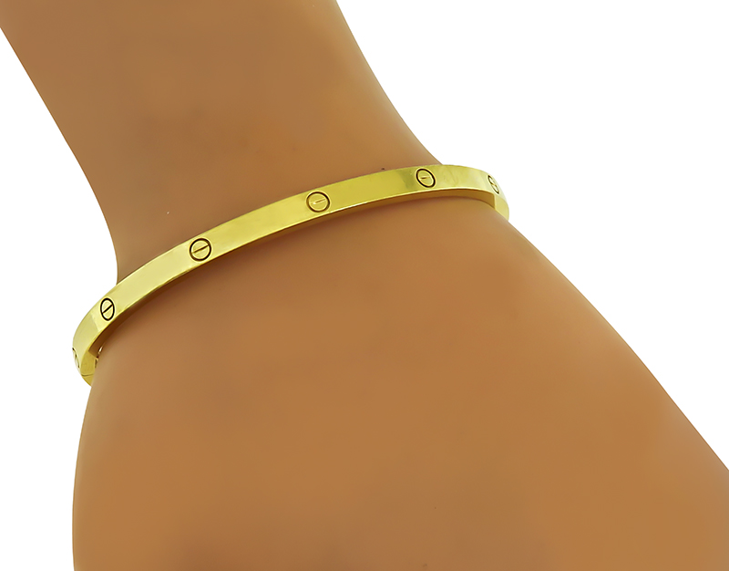 Estate Cartier Yellow Gold Mini Love Bangle