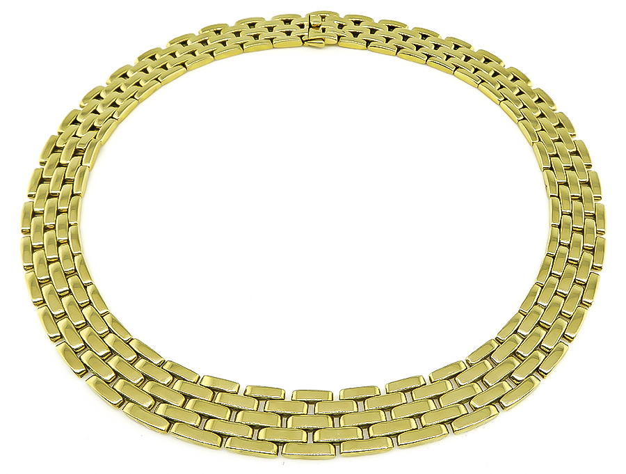 Estate Cartier Gold Panther Link Necklace