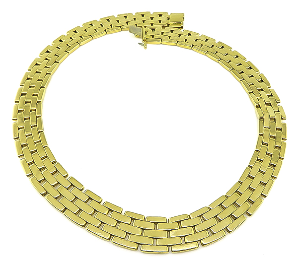 Estate Cartier Gold Panther Link Necklace