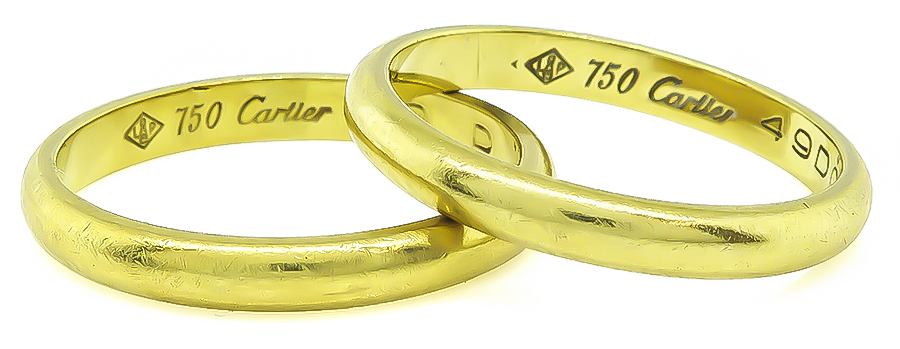 Estate Cartier Gold Wedding Band Set