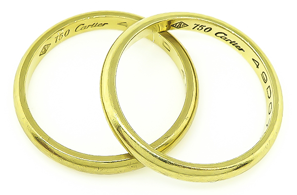 Estate Cartier Gold Wedding Band Set