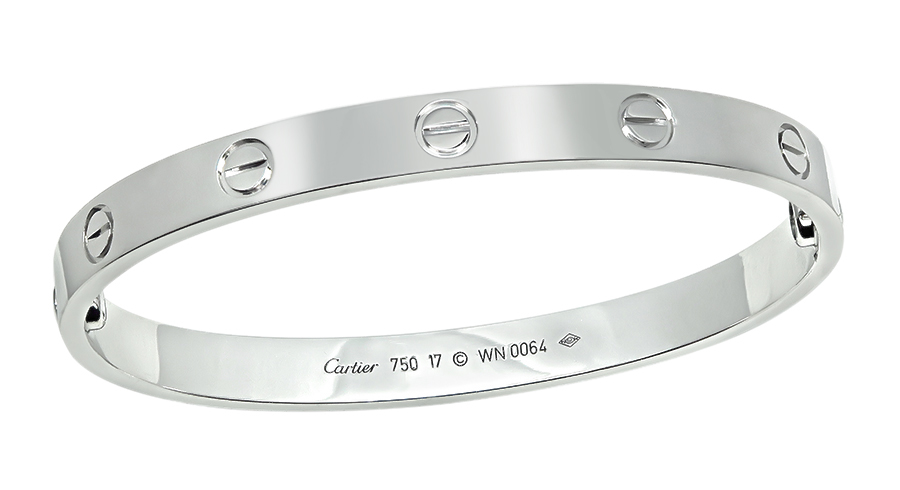 Estate Cartier White Gold Love Bangle