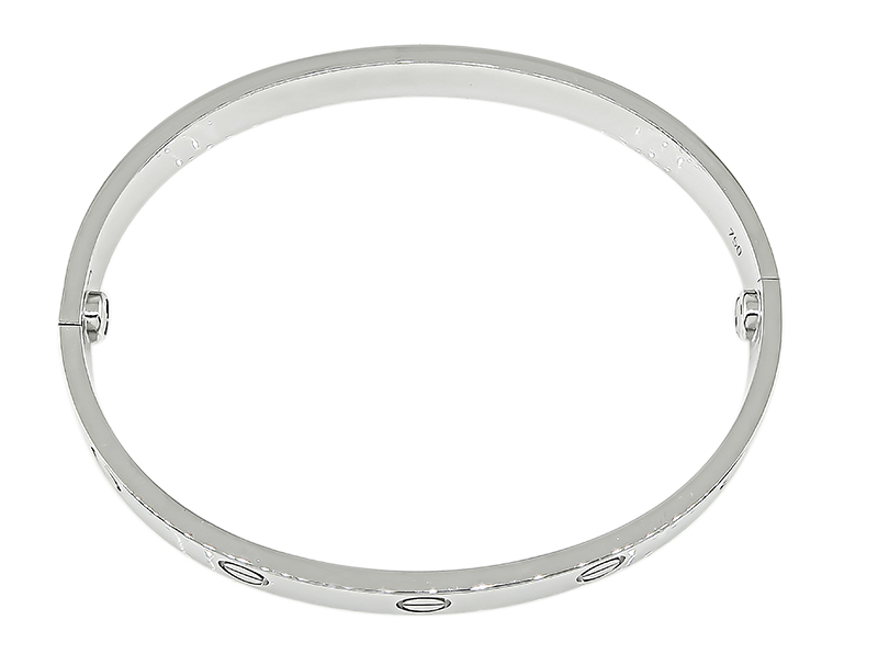 Estate Cartier White Gold Love Bangle