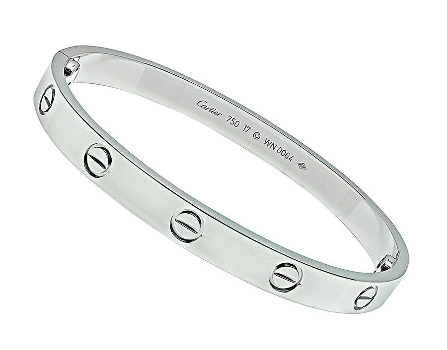 Estate Cartier White Gold Love Bangle