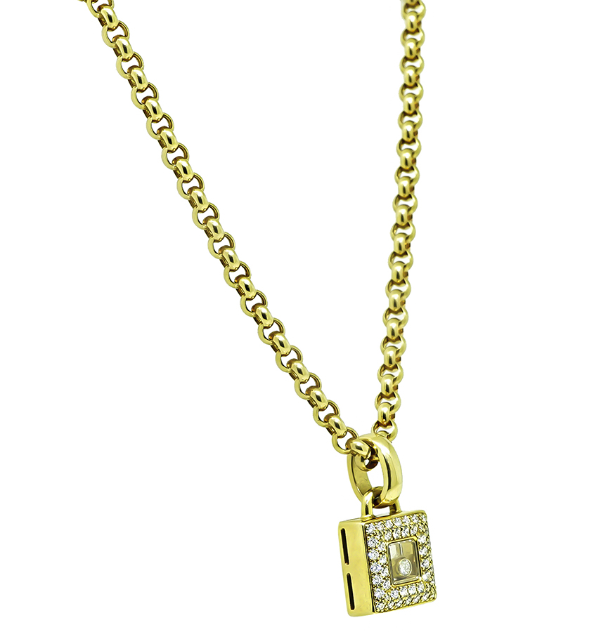 Estate Chopard 0.50ct Diamond Gold Pendant Necklace
