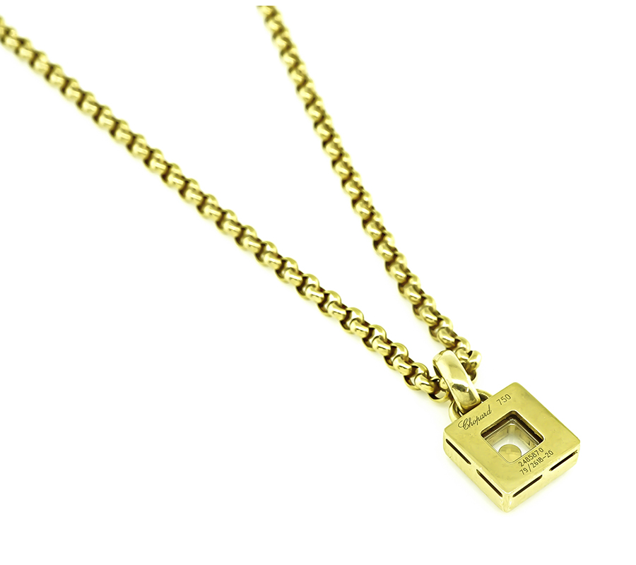 Estate Chopard 0.50ct Diamond Gold Pendant Necklace