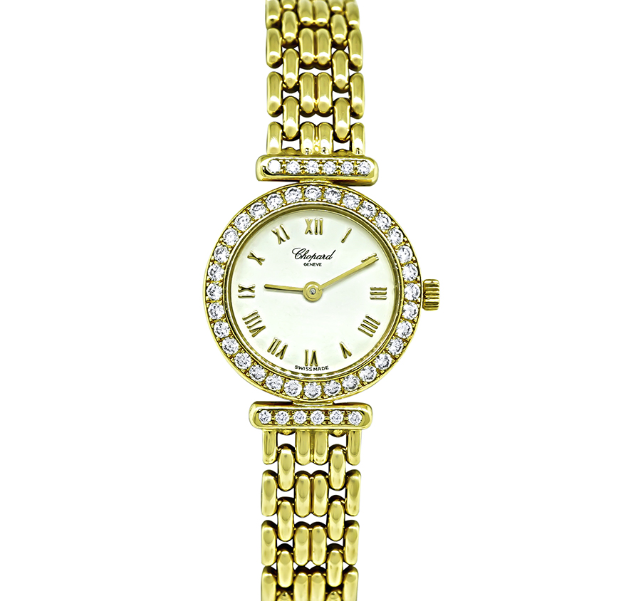 Estate Chopard 0.80ct Diamond Gold Watch