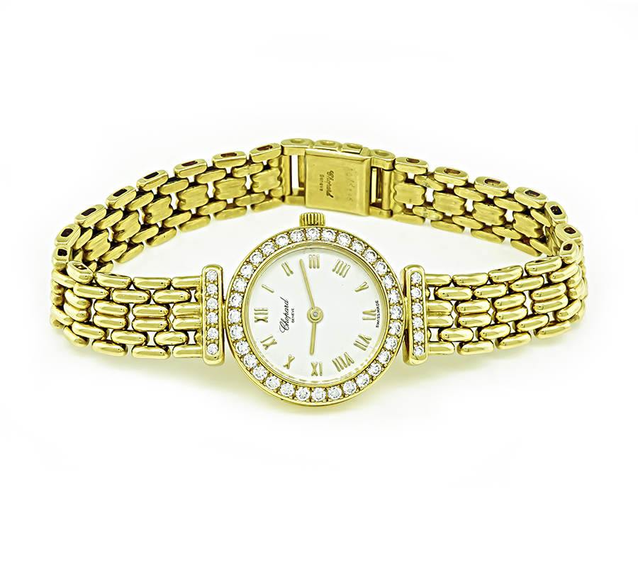 Estate Chopard 0.80ct Diamond Gold Watch