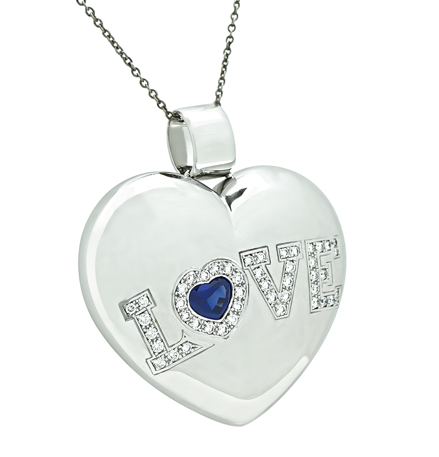 Estate Chporad 0.75ct Diamond Heart Pendant