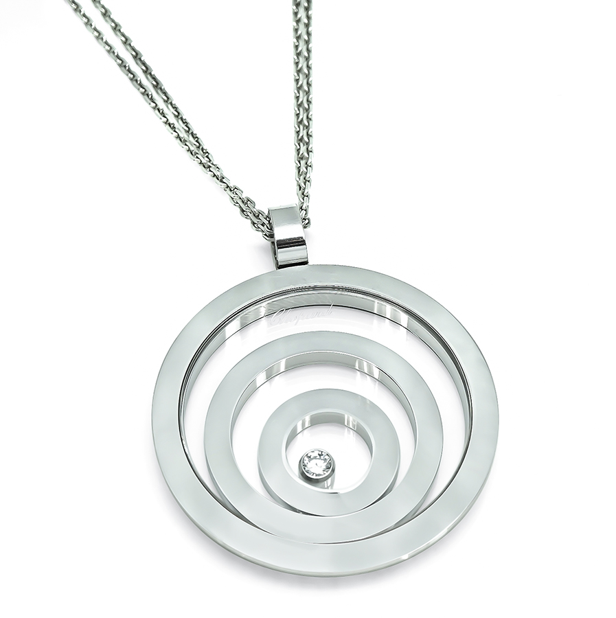 Estate Chopard Diamond Happy Spirit Pendant Necklace