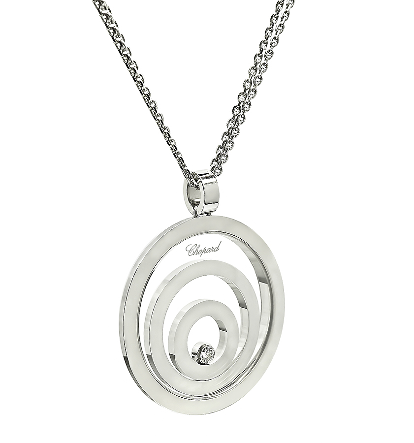 Estate Chopard Diamond Happy Spirit Pendant Necklace