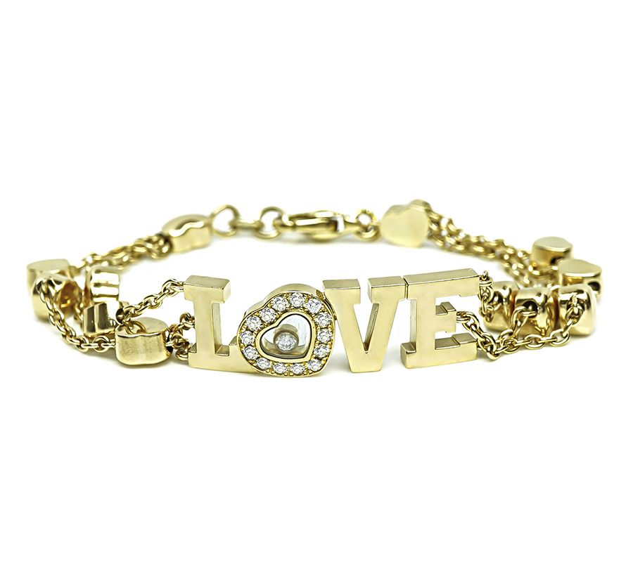 Estate Chopard Diamond Gold Love Bracelet