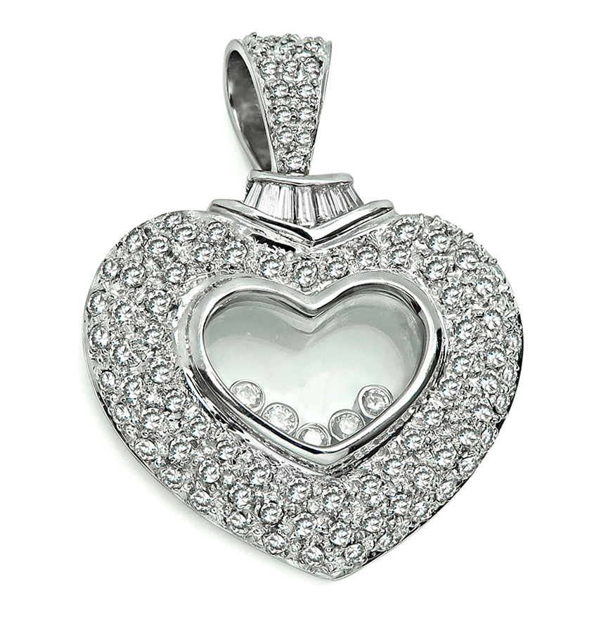 Estate 2.70ct Diamond Heart Pendant