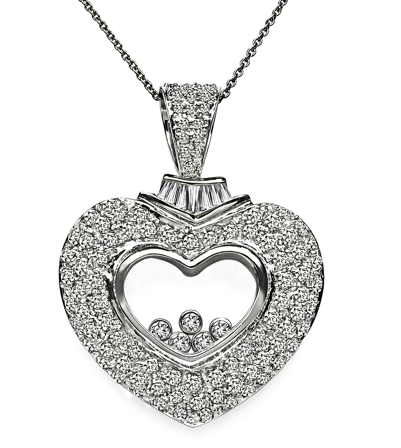 Estate 2.70ct Diamond Heart Pendant