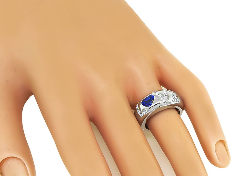 Estate Chopard 0.90ct Tanzanite 0.50ct Diamond Love Ring