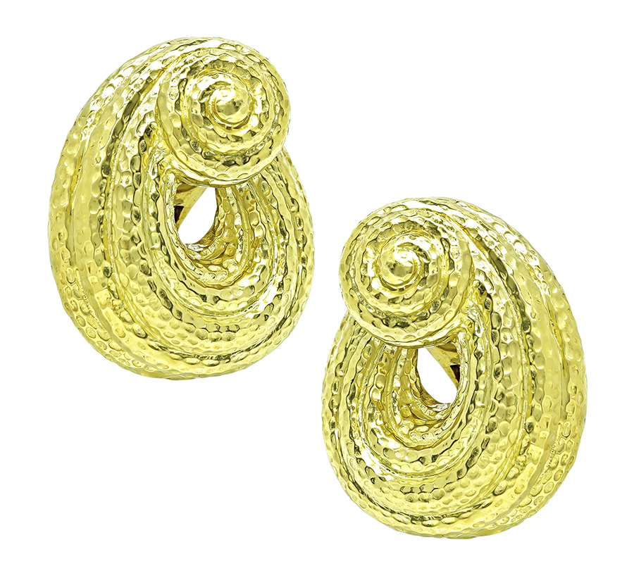 Estate David Webb Gold Earrings
