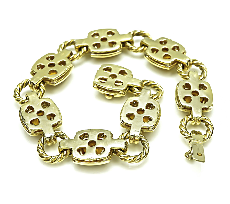 Estate David Yurman 21.00ct Citrine 1.00ct Diamond Gold Bracelet