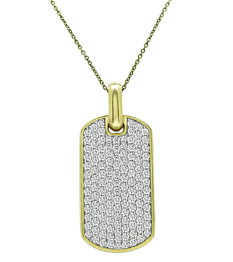 Estate David Yurman 4.00ct Diamond Gold Pendant