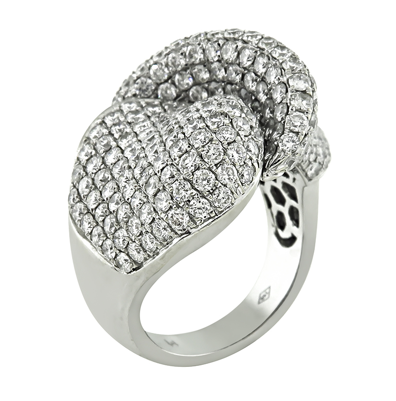 Estate 4.50ct Diamond White Gold Ring