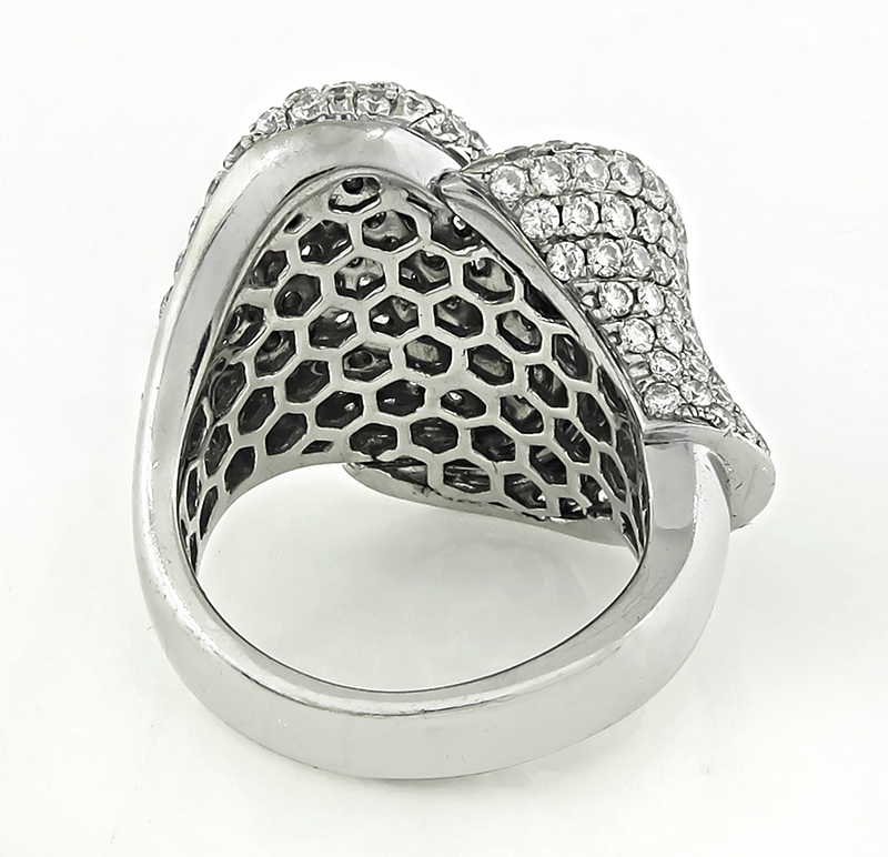 Estate 4.50ct Diamond White Gold Ring