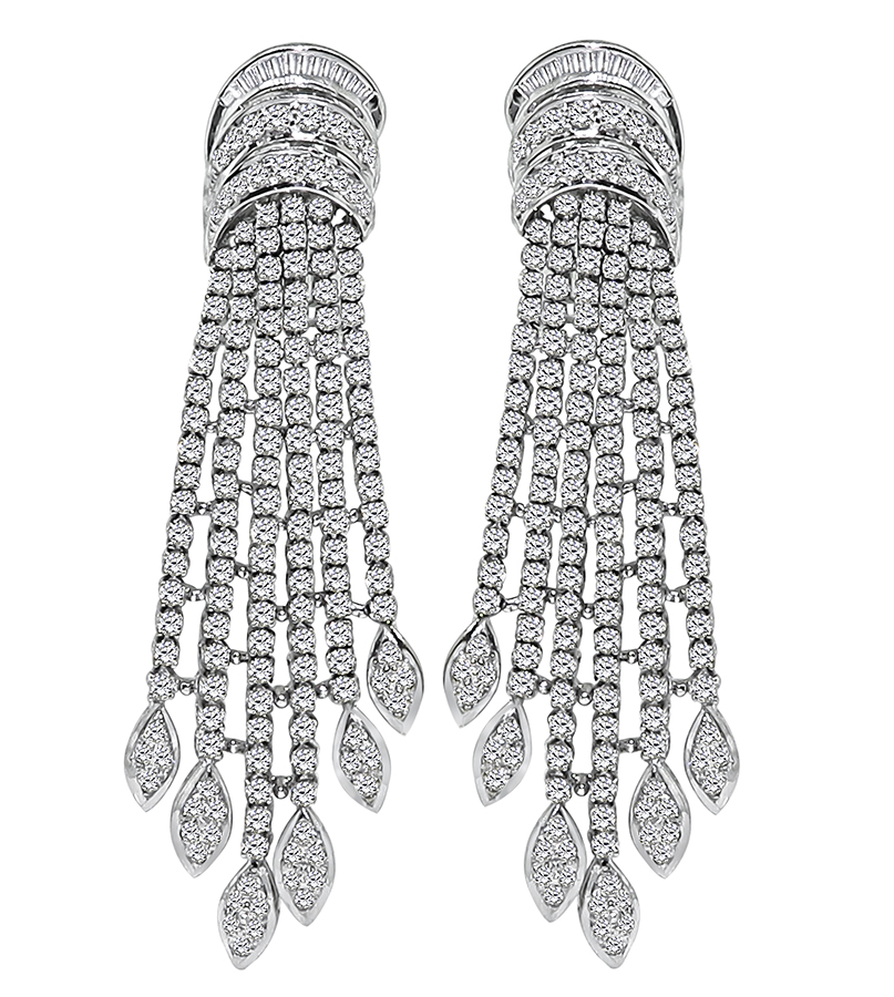 Estate 6.50ct Diamond Drop Earrings