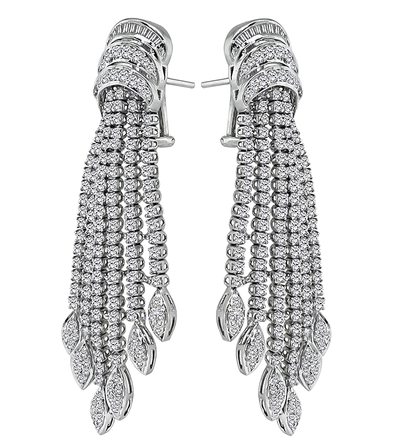 Estate 6.50ct Diamond Drop Earrings