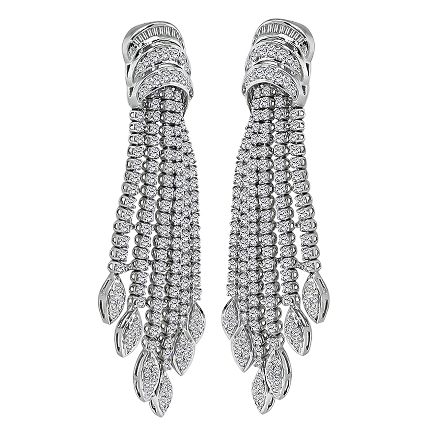 Estate 6.50ct Diamond Drop Earrings