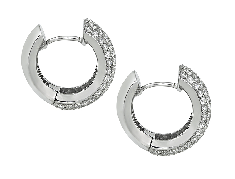 Estate 3.00ct Diamond Huggies Earrings