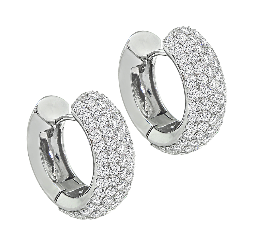 Estate 3.00ct Diamond Huggies Earrings