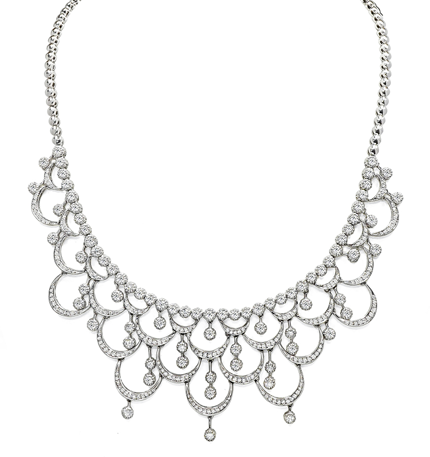Estate 8.50ct Diamond Gold Necklace