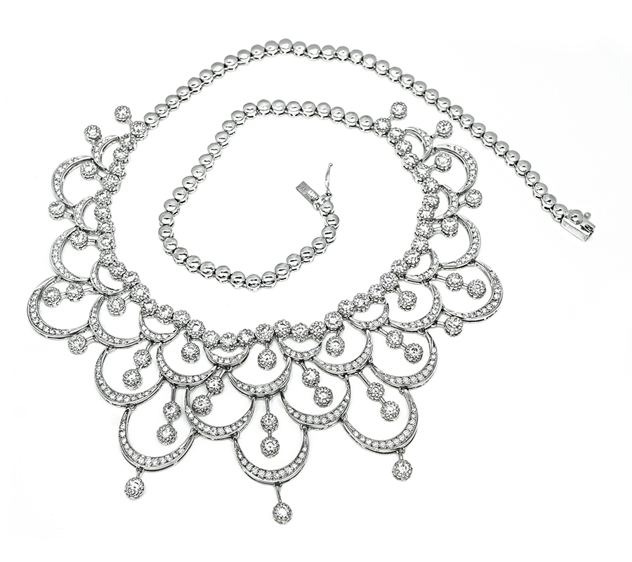 Estate 8.50ct Diamond Gold Necklace
