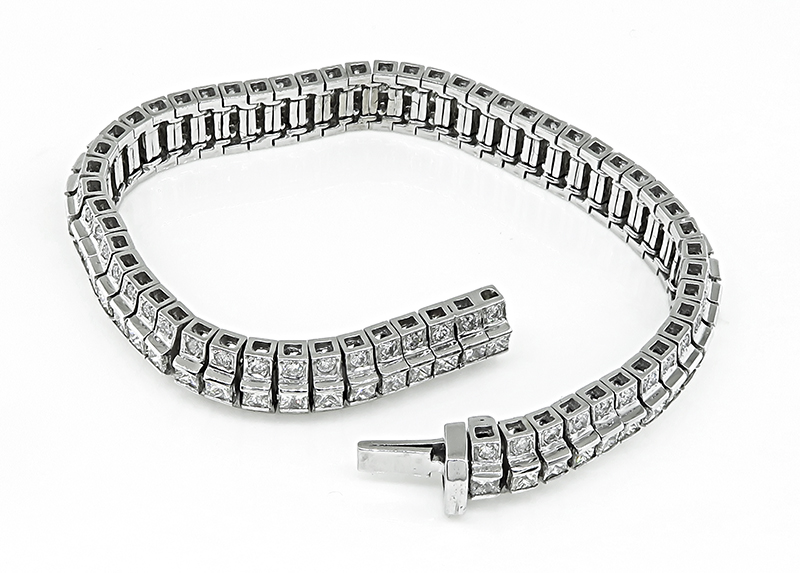 Estate 6.60ct Diamond White Gold Bracelet