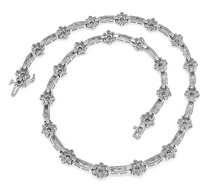 Estate 3.00ct Diamond White Gold Necklace