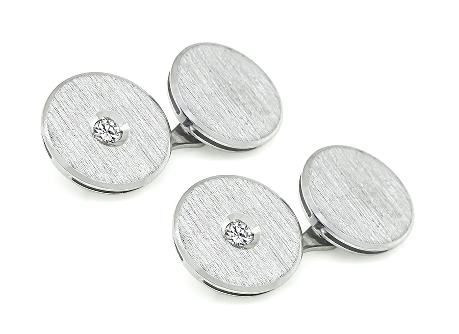 Estate Diamond Gold Cufflinks