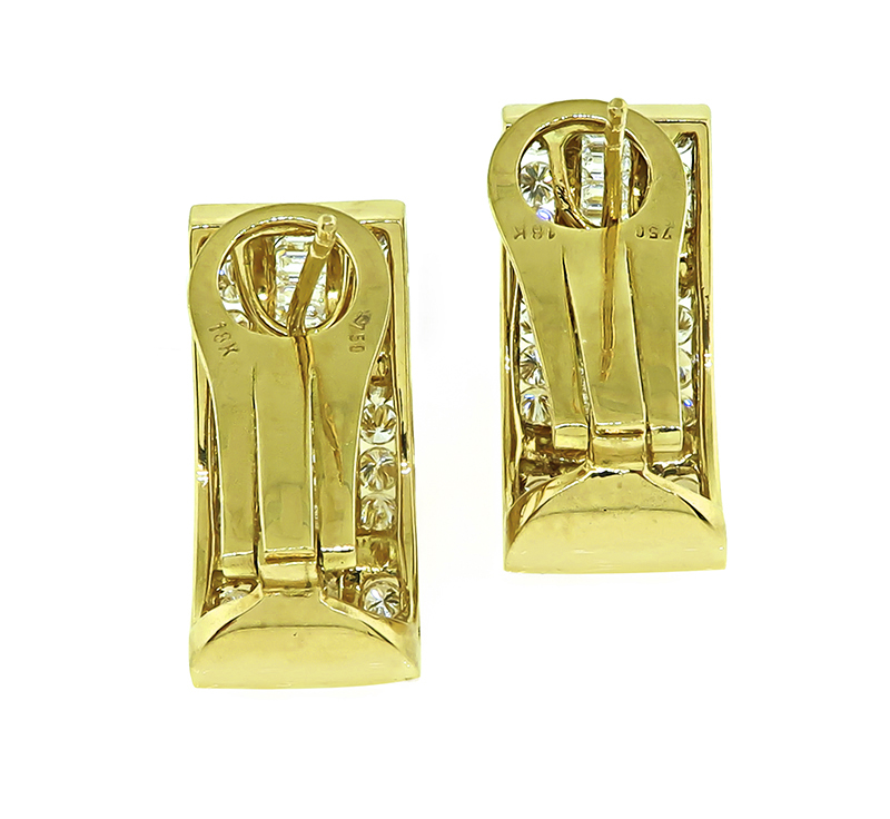 Estate 2.50ct Diamond Gold Earrings