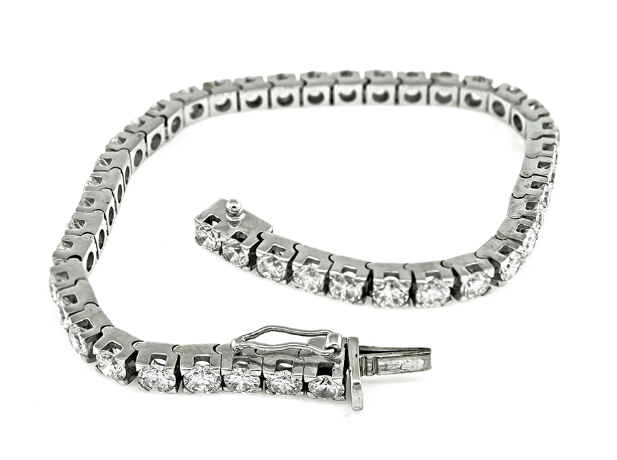 Estate 11.00ct Diamond Gold Line Bracelet